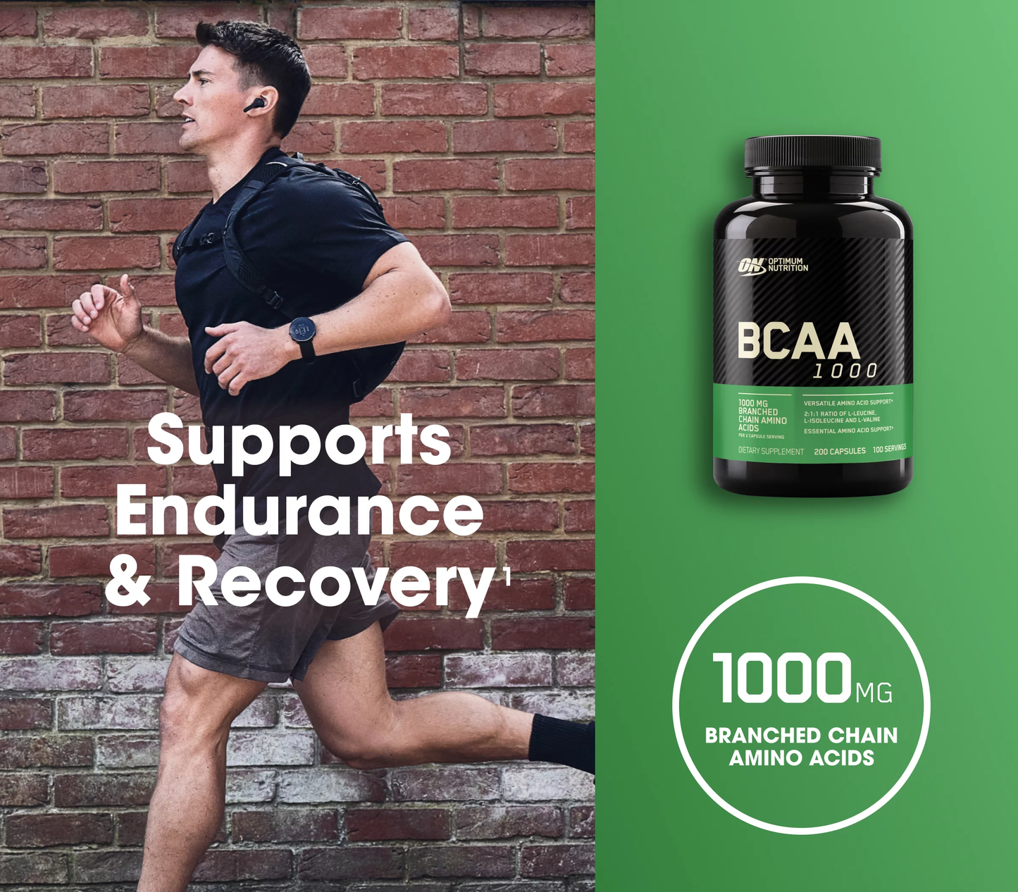 ON BCAA 1000 400 kapsulių