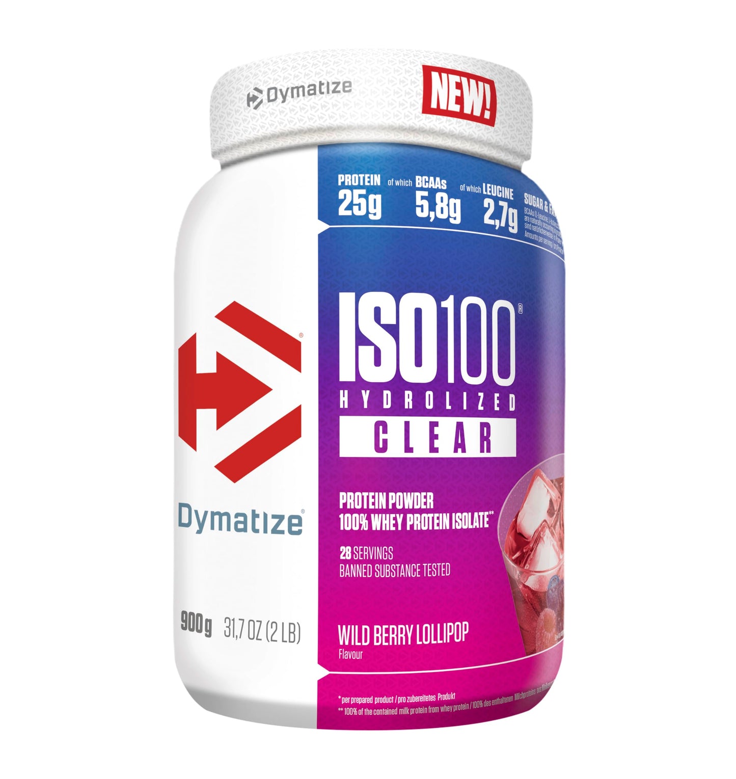 Dymatize  ISO 100 Hydrolyzed Clear Whey protein 900g