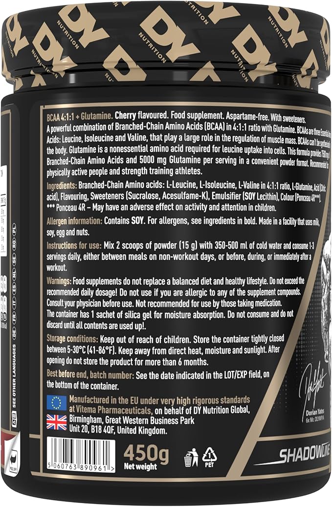 DY HIT BCAA 4:1:1 + Glutaminas 450g