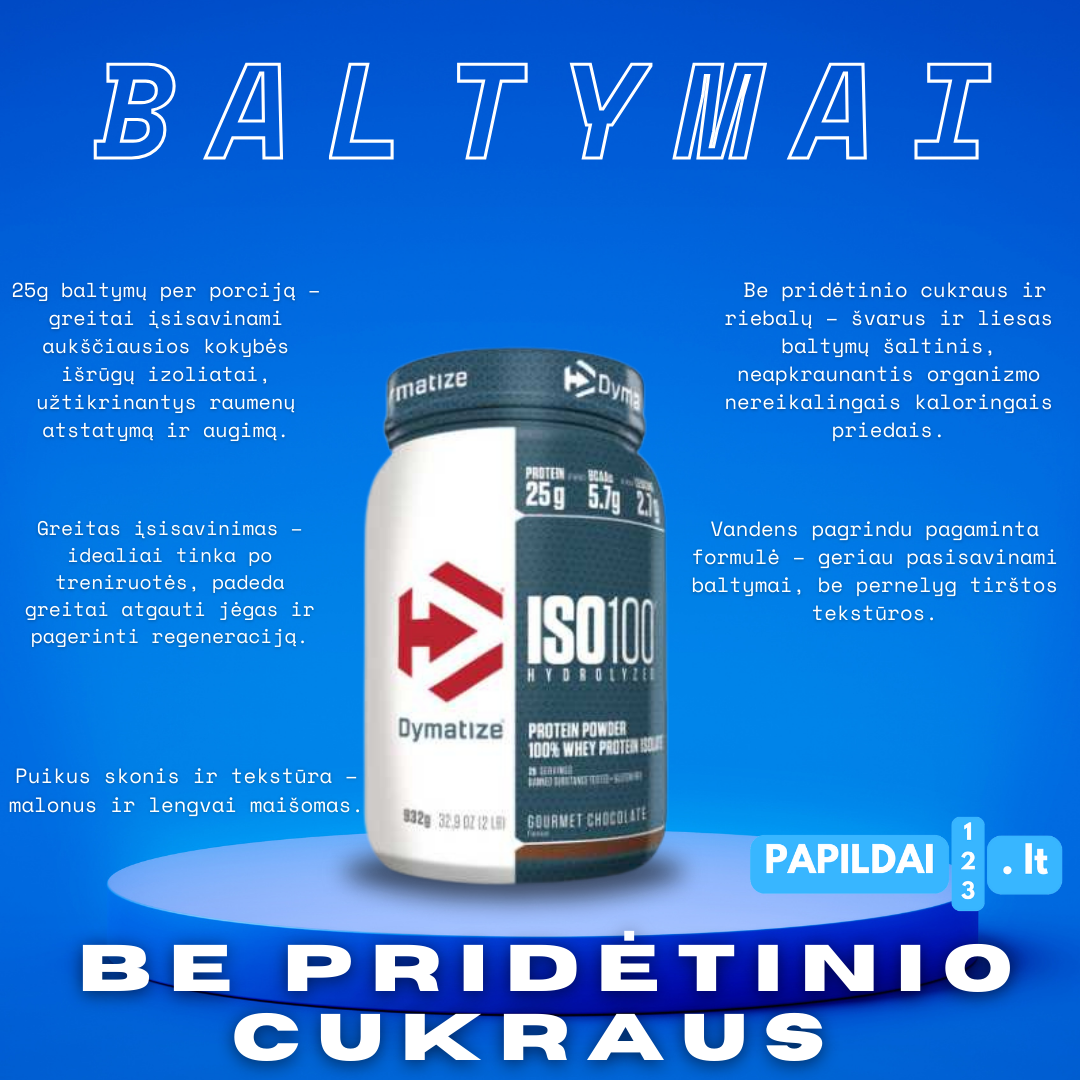 Dymatize Baltymų Išrūgų Izoliatas ISO 100 932g