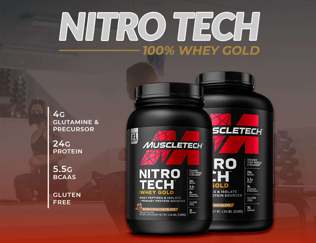 MuscleTech Baltymų Išrūgos Nitro Tech 100% Whey Gold 2.27kg