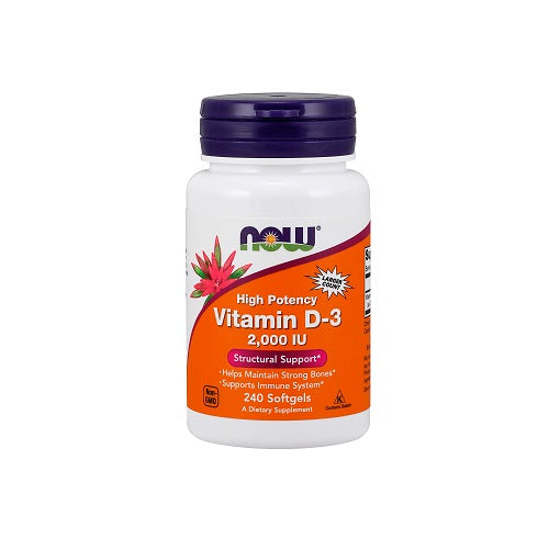 NOW Vitamin D-3 2000 IU High Potency 120 Soft Gels